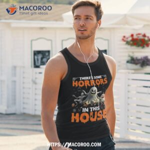 there s some horrors in this house ghost pumpkin halloween shirt scary skull tank top 1