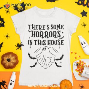 there s some horrors in this house ghost pumpkin halloween shirt skull pumpkin tshirt 1