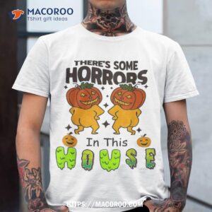 there s some horrors in this house ghost pumpkin halloween shirt skull pumpkin tshirt 6