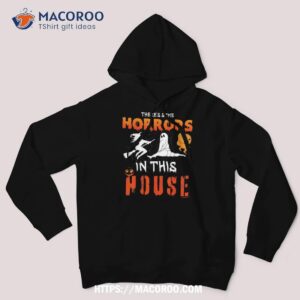 there s some horrors in this house ghost pumpkin halloween shirt spooky scary skeletons hoodie