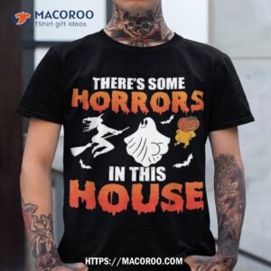 There’s Some Horrors In This House Ghost Pumpkin Halloween Shirt, Spooky Scary Skeletons