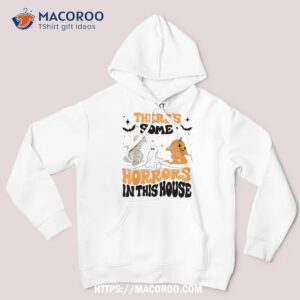 there s some horrors in this house halloween ghost pumpkin shirt skull pumpkin hoodie