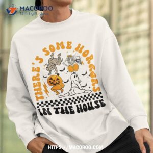 there s some horrors in this house halloween pumpkin ghost shirt skeleton masks sweatshirt