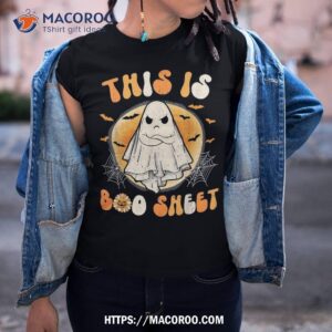 this is boo sheet ghost retro halloween costume funny shirt michael myers halloween tshirt