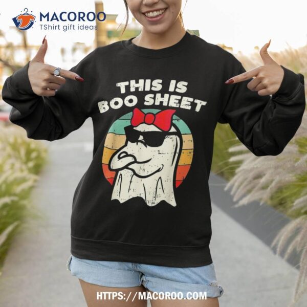 This Is Boo Sheet Ghost Retro Halloween Kids Girls Shirt