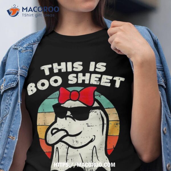 This Is Boo Sheet Ghost Retro Halloween Kids Girls Shirt