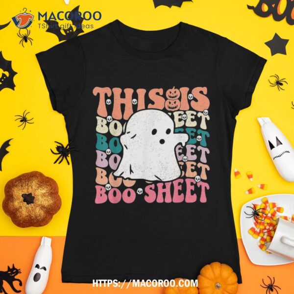 This Is Boo Sheet, Ghost Skull Pumpkin Halloween Retro Shirt, Skeleton Head