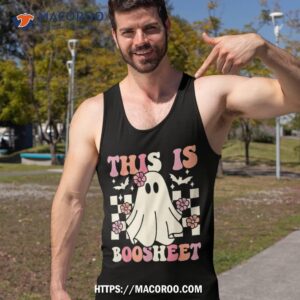 this is boo sheet halloween ghost costume retro groovy shirt cute halloween gifts tank top