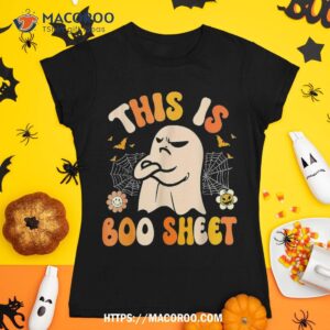 this is boo sheet retro groovy ghost halloween costume shirt halloween skull tshirt 1