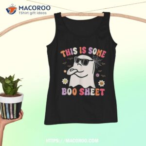 this is some boo sheet retro groovy ghost halloween costume shirt tank top
