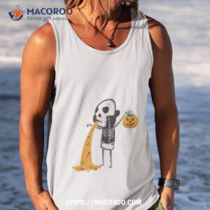 throwing up candy funny humorou halloween skeleton shirt tank top