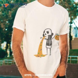 Throwing Up Candy Funny Humorou Halloween Skeleton Shirt