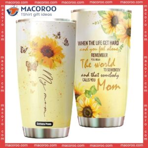 to mom mother s day sunflower butterfly stainless steel tumbler 0
