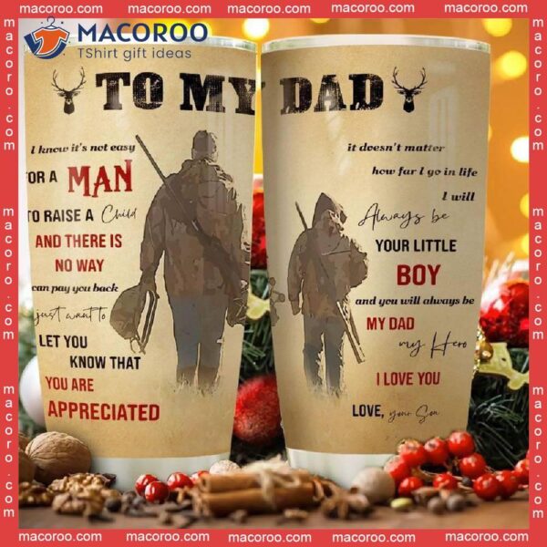 To My Dad Deer Hunting Stainless Steel Tumbler