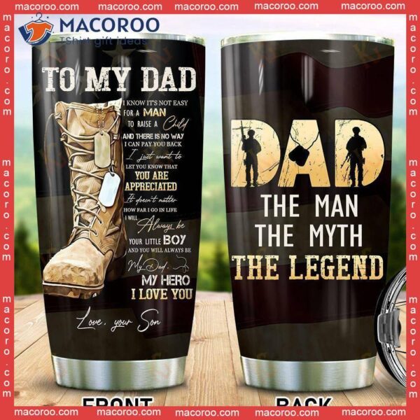 To My Dad From Son – Veteran Stainless Steel Tumbler