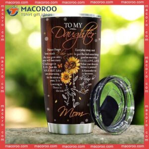 To My Daughter Butterfly Sunflower Stainless Steel Tumbler