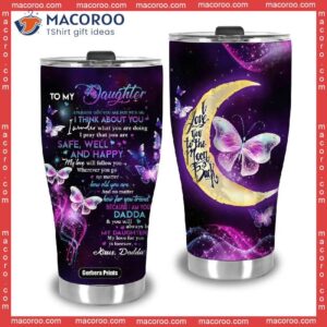 to my daughter from dad butterfly the moon and back stainless steel tumbler 3