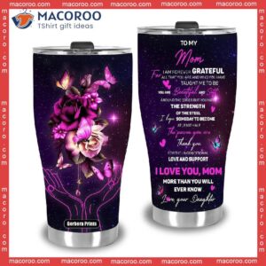 to my mom from daughter butterfly flowers mother s day stainless steel tumbler 2