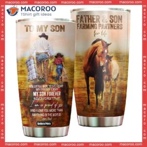 to my son farming partner for life stainless steel tumbler 0