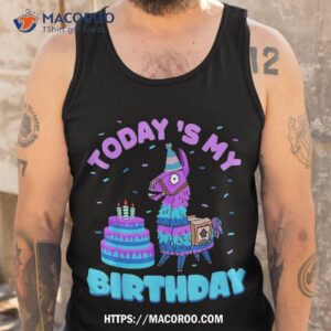 todays my birthday llama party decorations boys shirt dad day gifts tank top