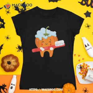 tooth brush pumpkin lazy diy halloween costume funny dental shirt tshirt 1