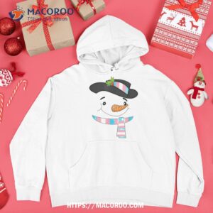 transgender pride snowman lgbtq trans winter cute snow shirt frosted snowman hoodie