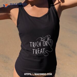 trich or treat white line halloween shirt tank top 2