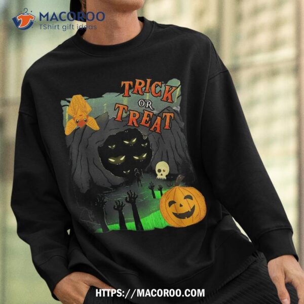 Trick Or Funny Pumpkin Treat For Mighty Skull Halloween Shirt, Sugar Skull Pumpkin