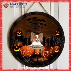 Trick Or Treat, Dogs On Scary Pumpkins, Personalized Dog Halloween Wooden Signs, Halloween Balloon Bouquets