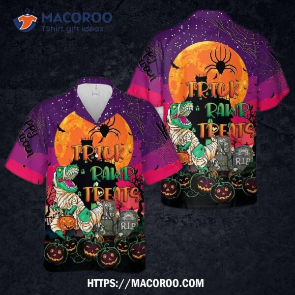 Trick Rawr Treat Halloween Hawaiian Shirt