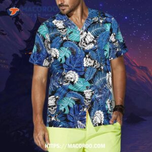 tropical blue leaved chef s hawaiian shirt 3