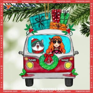 Truck Ornament, Girl And Cat Personalized Breed Bauble, Christmas Gifts For Lovers, Cat Ornaments For Christmas Tree