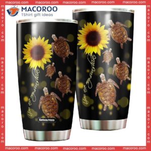 Turtle Sunflowers You Are My Sunshine Stainless Steel Tumbler