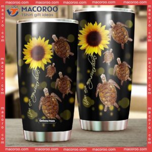 Turtle Sunflowers You Are My Sunshine Stainless Steel Tumbler