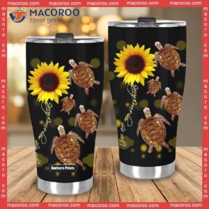 turtle sunflowers you are my sunshine stainless steel tumbler 3