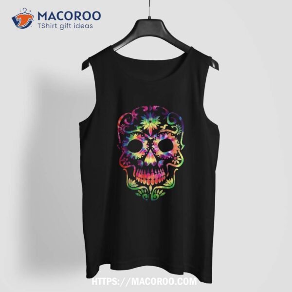 Tye Dye Day Of The Dead Shirt Art 70’s Style Sugar Skull, Sugar Skull Pumpkin