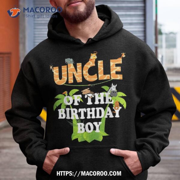 Uncle Of The Birthday Boy Zoo Theme Animal Party Shirt