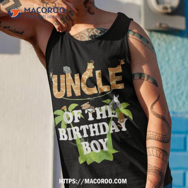 Uncle Of The Birthday Boy Zoo Theme Animal Party Shirt