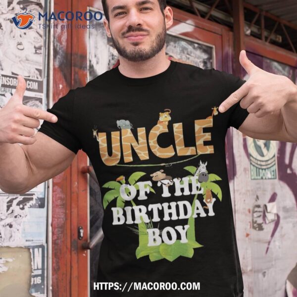 Uncle Of The Birthday Boy Zoo Theme Animal Party Shirt