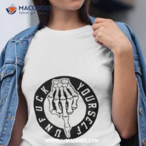 Unfuck Yourself Sarcastic Skeleton Graphic Halloween Shirt