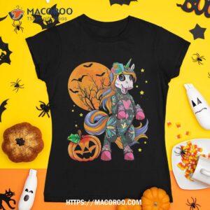 unicorn halloween costume sugar skull creepy and magical shirt spooky scary skeletons tshirt 1