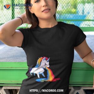 unicorn puking rainbow shirt tshirt 1