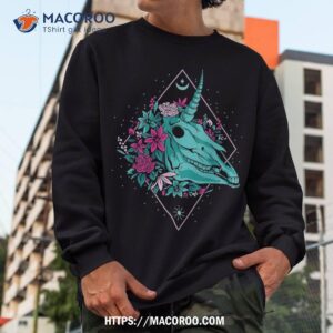 unicorn skull shirt s vaporwave halloween sugar skull pumpkin sweatshirt