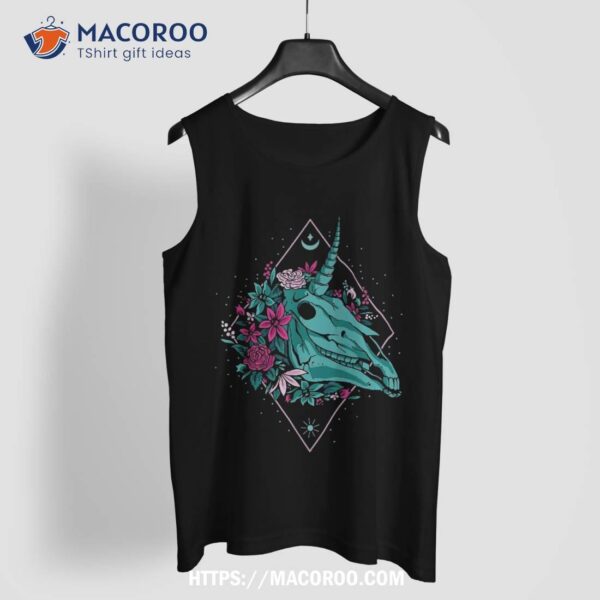 Unicorn Skull Shirt ‘s Vaporwave Halloween, Sugar Skull Pumpkin