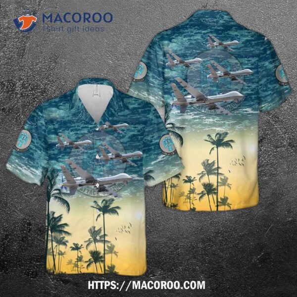 Us Air Force 29th Attack Squadron General Atomics Mq-9 Reaper Hawaiian Shirt