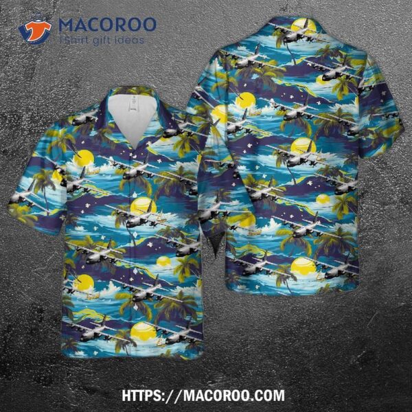 Us Air Force 53rd Weather Reconnaissance Squadron Hurricane Hunters Wc-130j Hercules Hawaiian Shirt