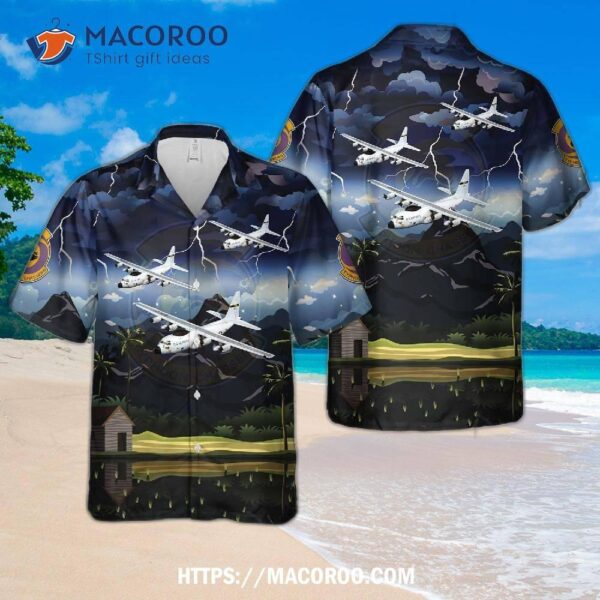 Us Air Force 54th Weather Reconnaissance Squadron Lockheed Wc-130h-lm Hercules (s/n 64-14861) Hawaiian Shirt