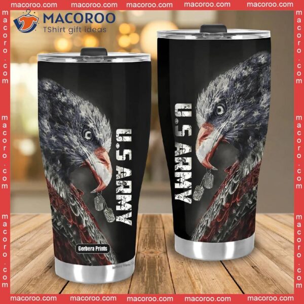 Us Army Eagle American Flag Stainless Steel Tumbler