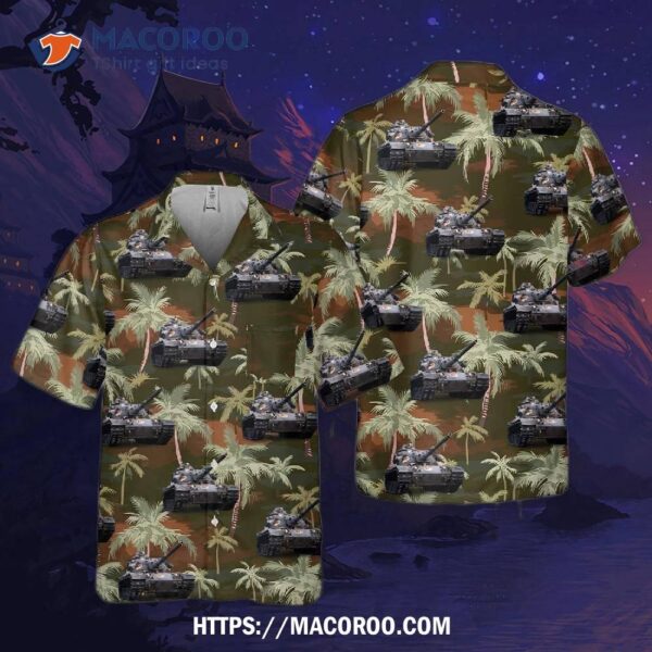 Us Army M60a3 Of 3rd Battalion, 32nd Armor Pocket Hawaiian Shirt