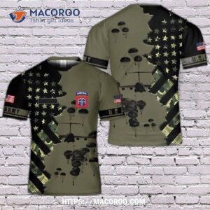Us Army Paratroopers With The 82nd Airborne Division Parachute 3D T-Shirt